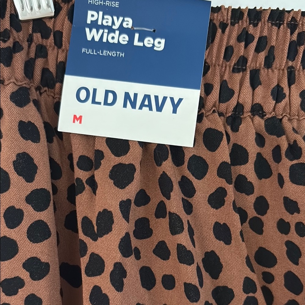 Old Navy Brown and Black Animal Print Wide Leg Pants